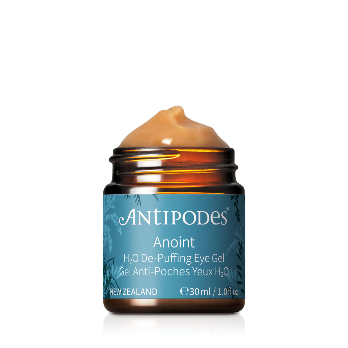 Antipodes eye gel jar with a white background