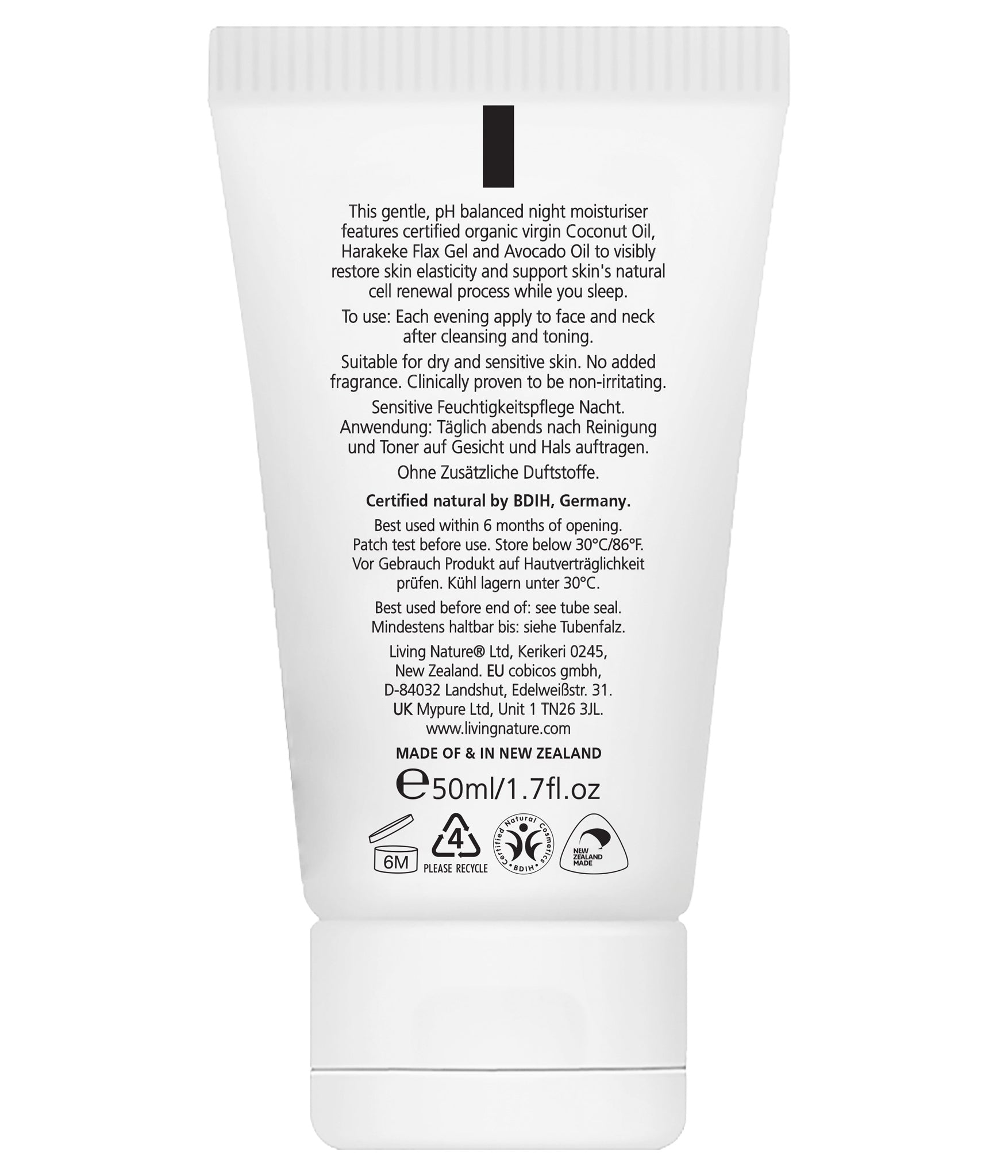 Sensitive Night Moisturiser Sensitive Night Moisturiser - Default Title in Moisturiser | Living Nature