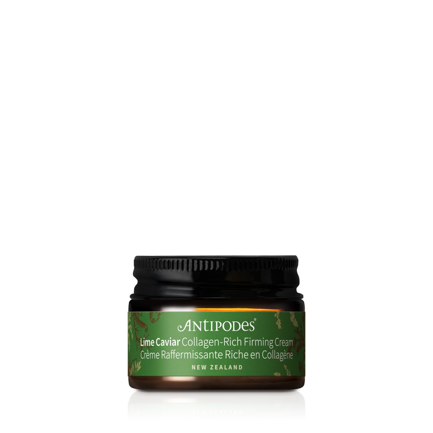 Antipodes Lime Caviar Collagen-Rich Firming Cream jar on a white background